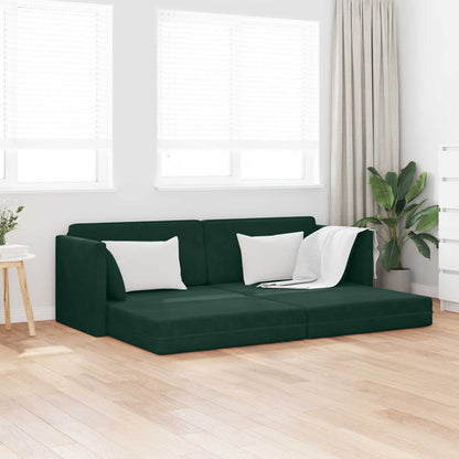 Divano-letto da pavimento Verde Scuro 213 x 70 x 77 cm Velluto
