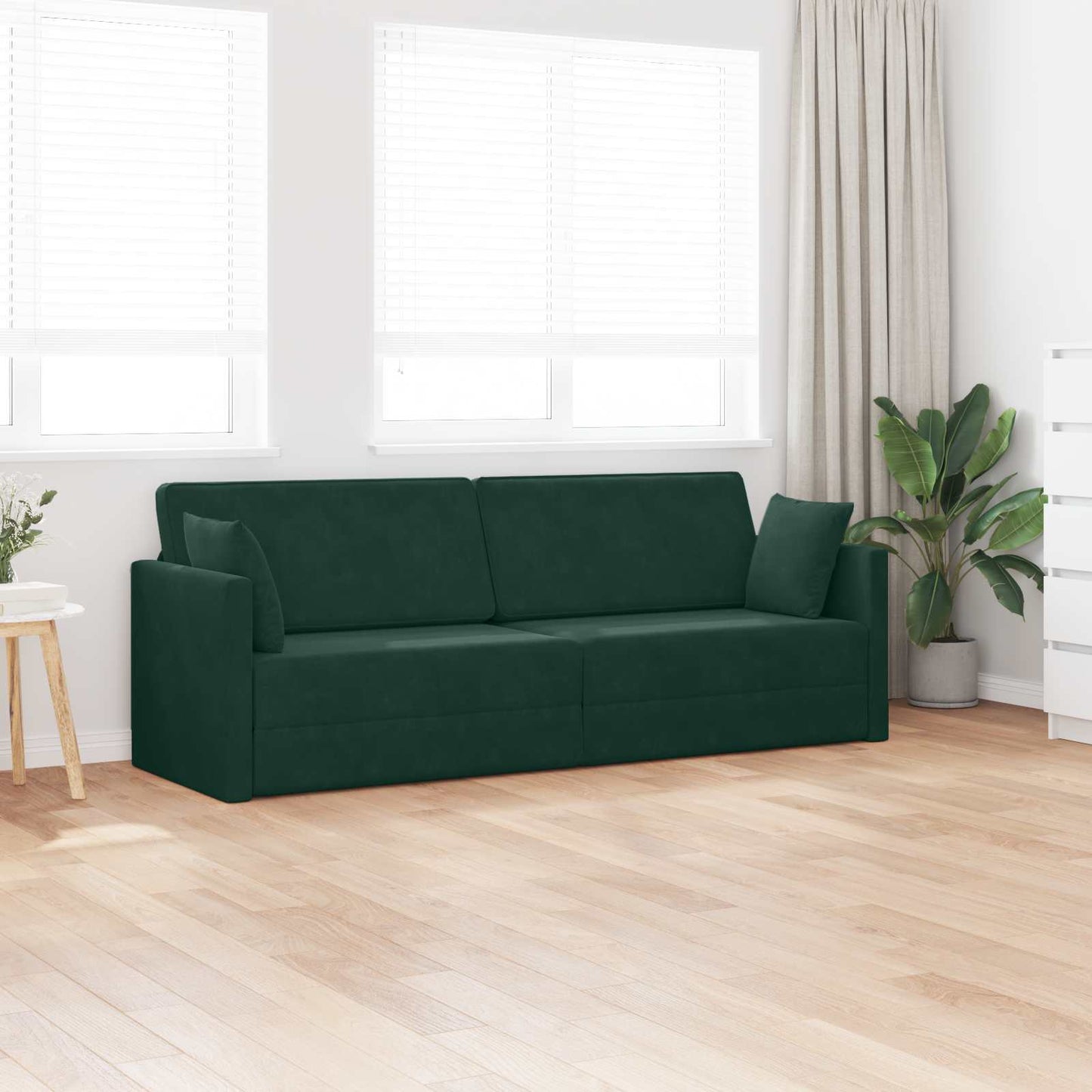 Divano-letto da pavimento Verde Scuro 213 x 70 x 77 cm Velluto | homemem39