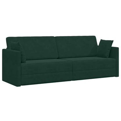 Divano-letto da pavimento Verde Scuro 213 x 70 x 77 cm Velluto | homemem39