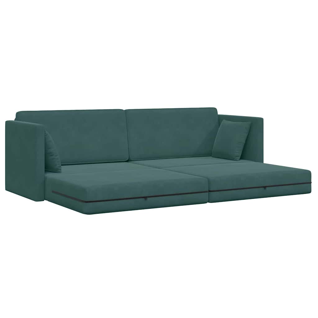 Divano letto Verde scuro 213 x 70 x 77 cm Velluto - homemem39