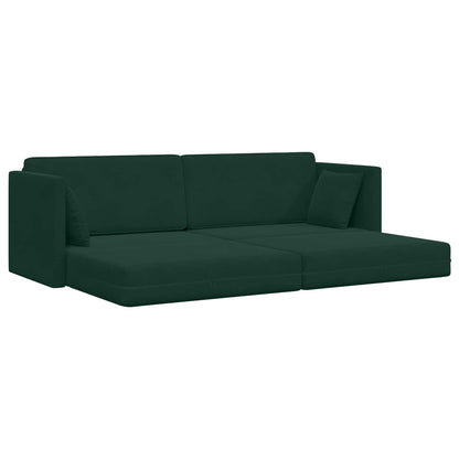 Divano-letto da pavimento Verde Scuro 213 x 70 x 77 cm Velluto | homemem39