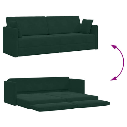 Divano-letto da pavimento Verde Scuro 213 x 70 x 77 cm Velluto