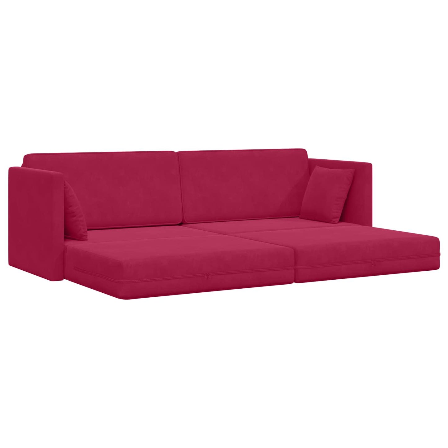 Divano-letto da pavimento Rosso Vino 213 x 70 x 77 cm Velluto