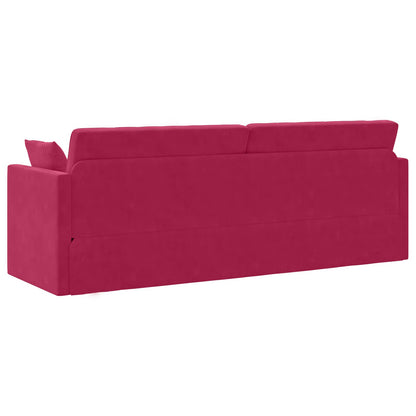 Divano-letto da pavimento Rosso Vino 213 x 70 x 77 cm Velluto