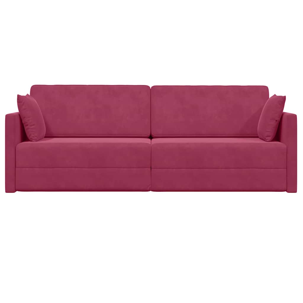 Divano Letto Rosso Vino 213 x 76 x 77 cm Velluto