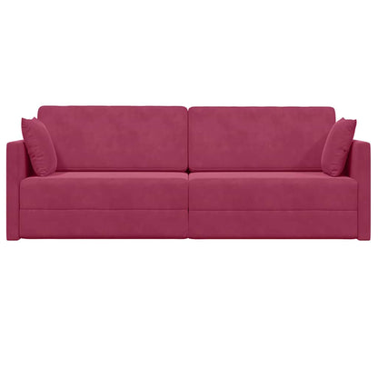 Divano Letto Rosso Vino 213 x 76 x 77 cm Velluto