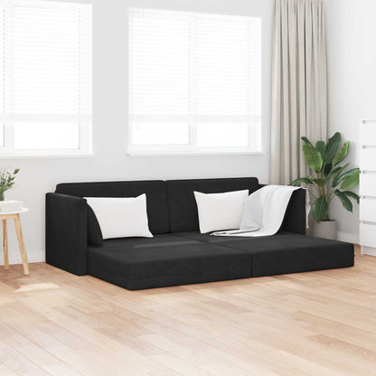 Divano-letto da pavimento Nero 213 x 70 x 77 cm Velluto
