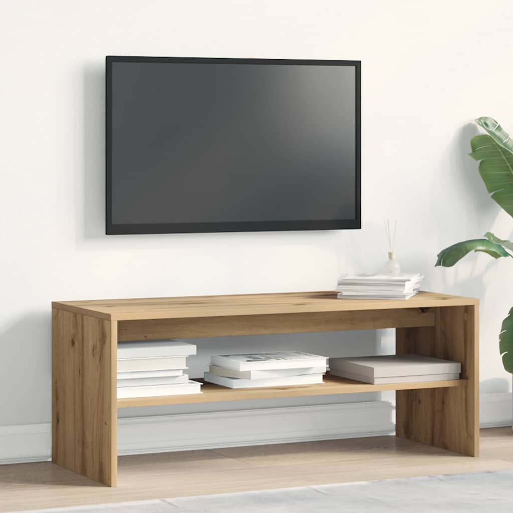 Mobile Porta TV Rovere Artigianale 100x40x40 cm in Truciolato - homemem39