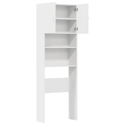 Mobile Lavatrice Bianco 64x24x190 cm in Legno Multistrato | homemem39