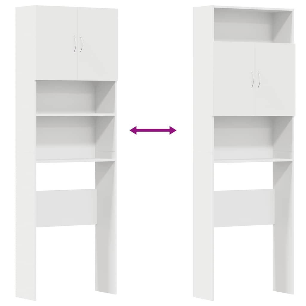 Mobile Lavatrice Bianco 64x24x190 cm in Legno Multistrato | homemem39