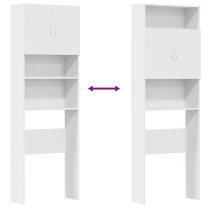 Mobile Lavatrice Bianco 64x24x190 cm in Legno Multistrato | homemem39