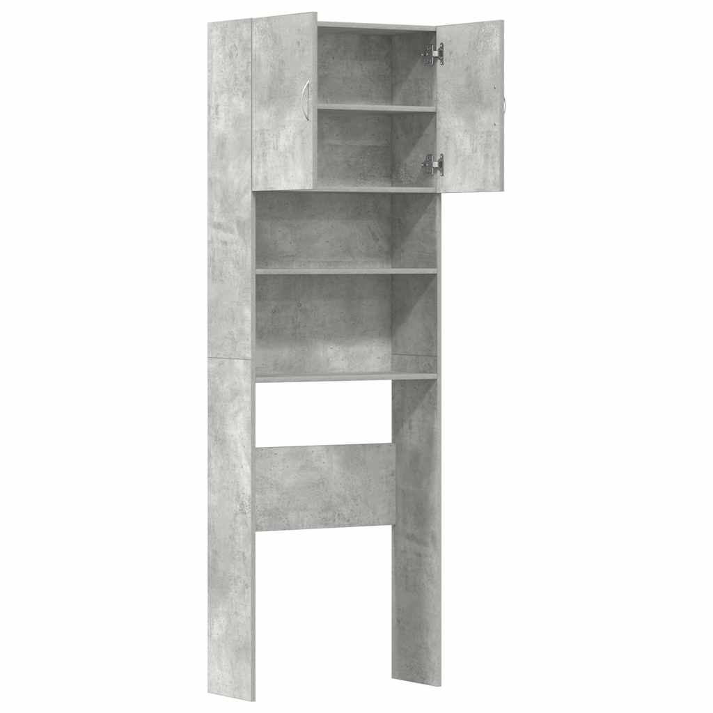 Mobile Lavatrice Grigio Cemento 64x24x190 cm Legno Multistrato | homemem39