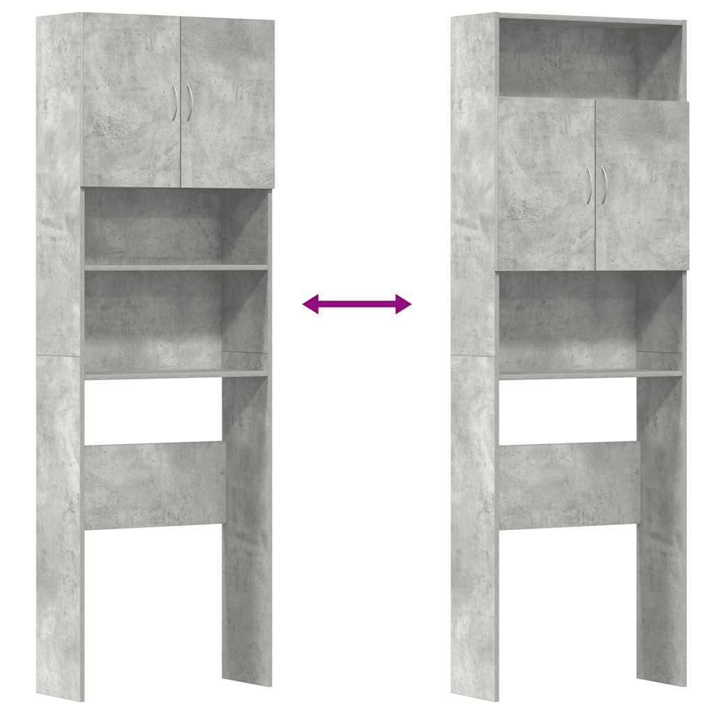 Mobile Lavatrice Grigio Cemento 64x24x190 cm Legno Multistrato | homemem39