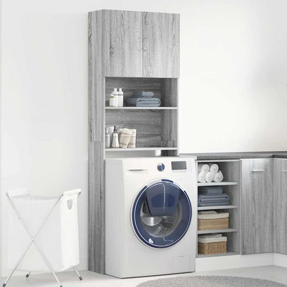Mobile Lavatrice Grigio Sonoma 64x24x190 cm Legno Multistrato | homemem39