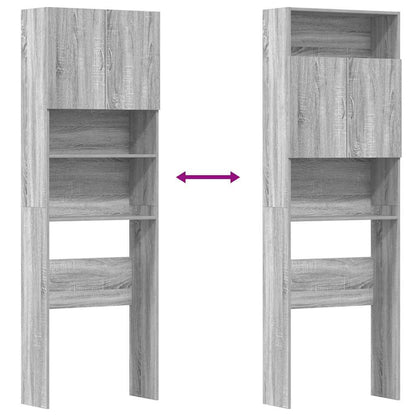 Mobile Lavatrice Grigio Sonoma 64x24x190 cm Legno Multistrato | homemem39