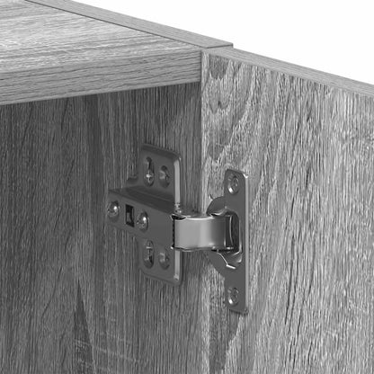 Mobile Lavatrice Grigio Sonoma 64x24x190 cm Legno Multistrato | homemem39
