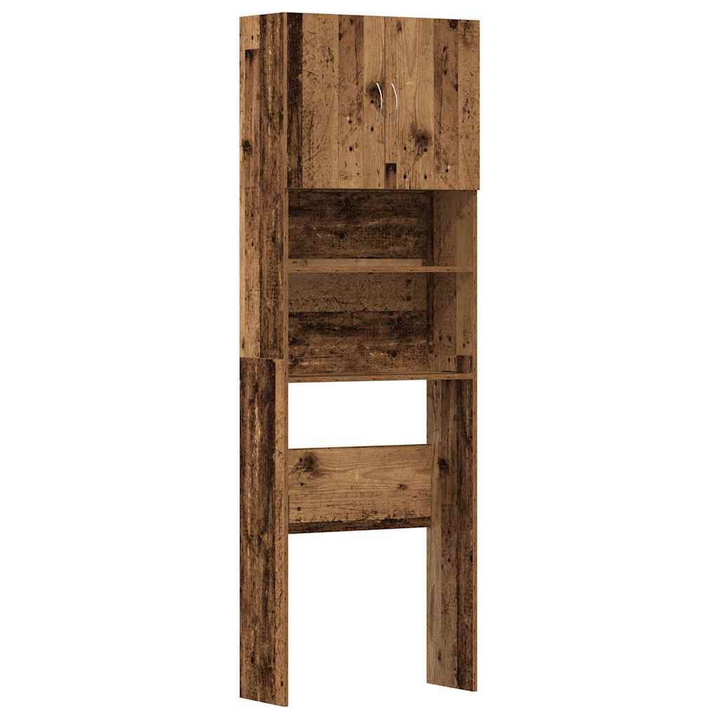 Mobile Lavatrice Legno Antico 64x24x190 cm in Legno Multistrato | homemem39
