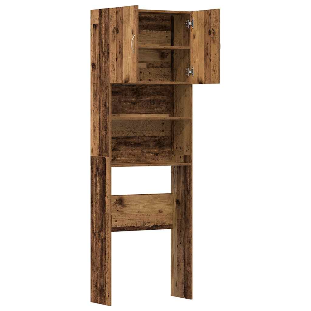 Mobile Lavatrice Legno Antico 64x24x190 cm in Legno Multistrato | homemem39
