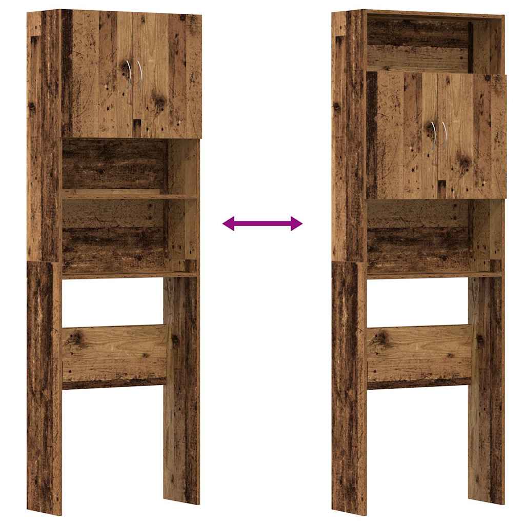 Mobile Lavatrice Legno Antico 64x24x190 cm in Legno Multistrato | homemem39