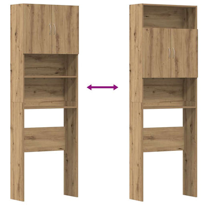 Mobile Lavatrice Rovere Artigianale 64x24x190 cm in Truciolato | homemem39