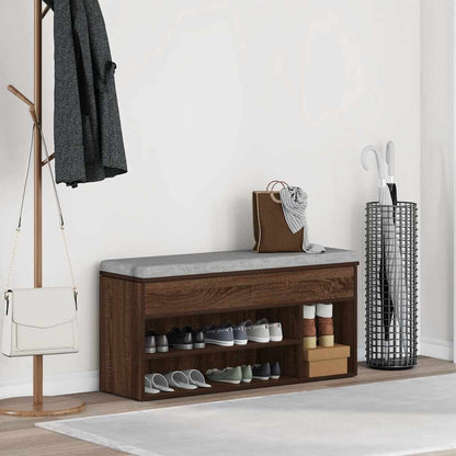 Scarpiera Rovere Marrone 102x30,5x45 cm in Legno Multistrato - homemem39