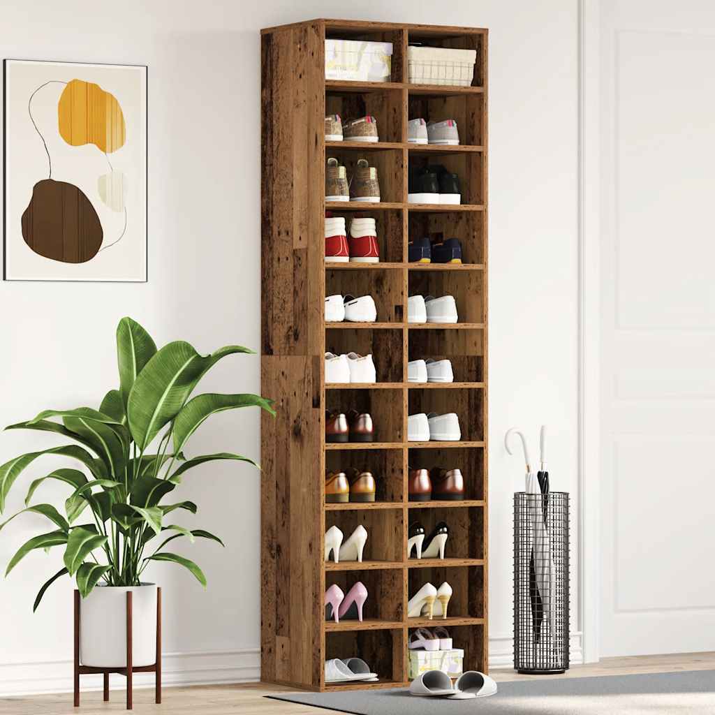 Scarpiera Legno Antico 54x34x183 cm in Legno Multistrato - homemem39