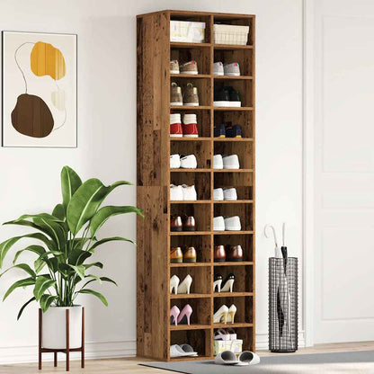 Scarpiera Legno Antico 54x34x183 cm in Legno Multistrato - homemem39