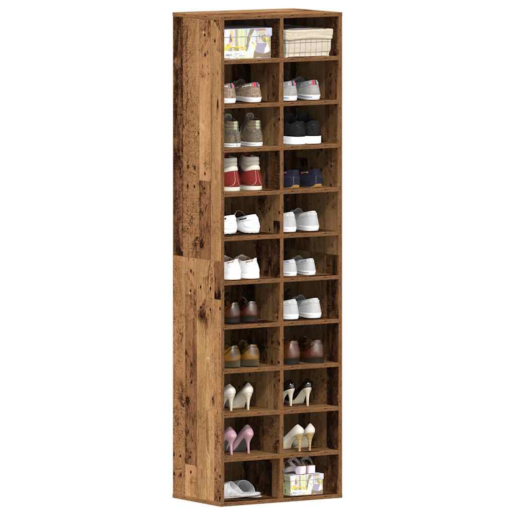 Scarpiera Legno Antico 54x34x183 cm in Legno Multistrato - homemem39