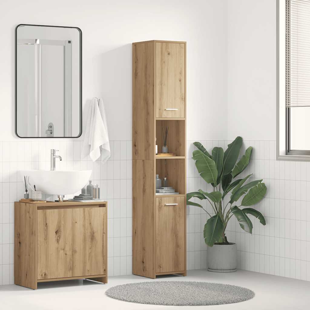 Mobile da Bagno Rovere Artigianale 30x30x183,5 cm in tecnico | homemem39