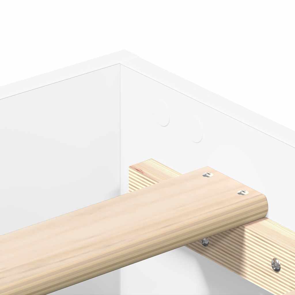 Giroletto senza Materasso Bianco 100x200 cm in Legno Massello | homemem39