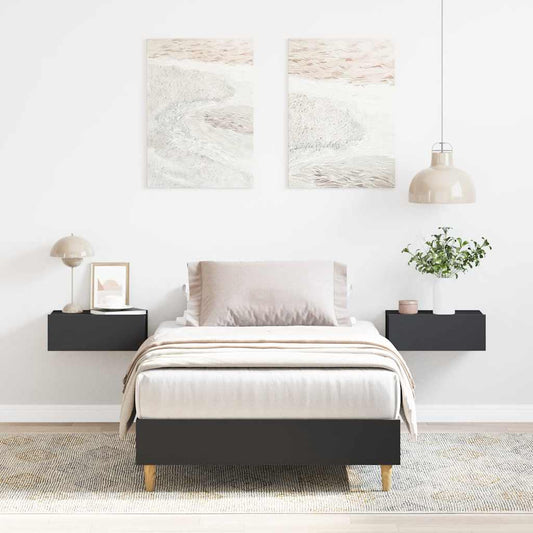 Giroletto Nero senza Materasso 100x200 cm in Legno Multistrato | homemem39