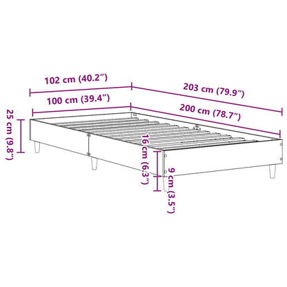 Giroletto senza Materasso Grigio Cemento 100x200 cm Truciolato | homemem39