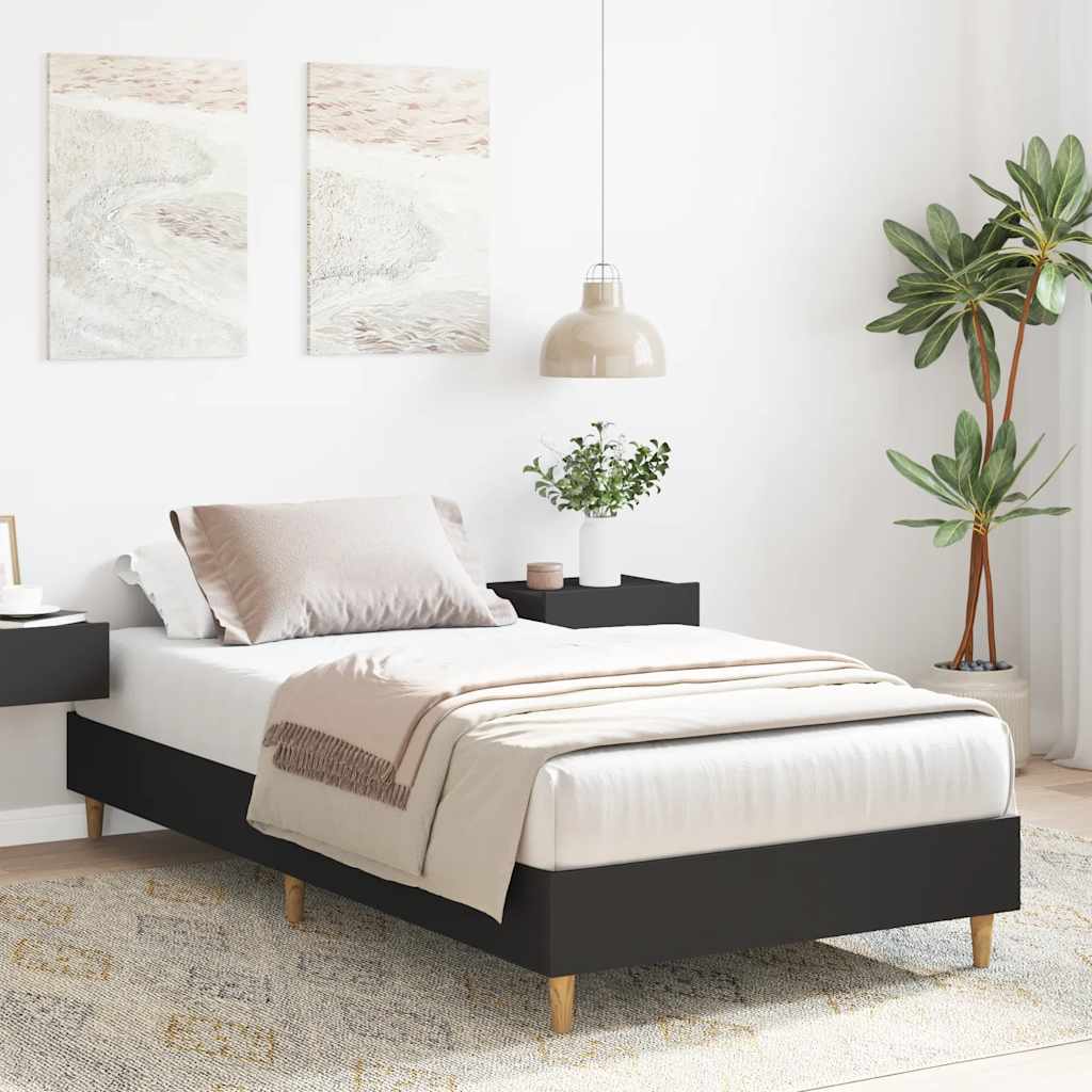 Giroletto senza Materasso Nero 90x200 cm in Legno Multistrato | homemem39