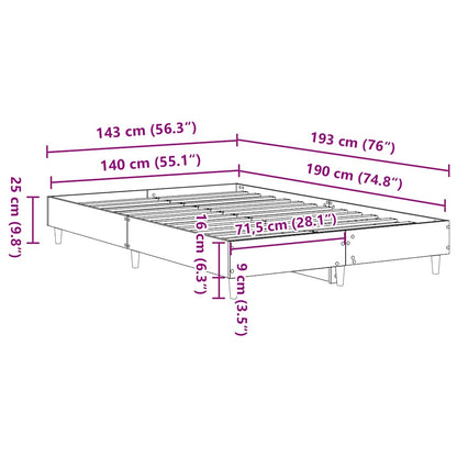 Giroletto senza Materasso Nero 140x190 cm in Legno Multistrato | homemem39