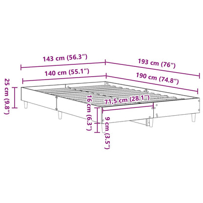 Giroletto senza Materasso Rovere Fumo 140x190 cm in Truciolato | homemem39