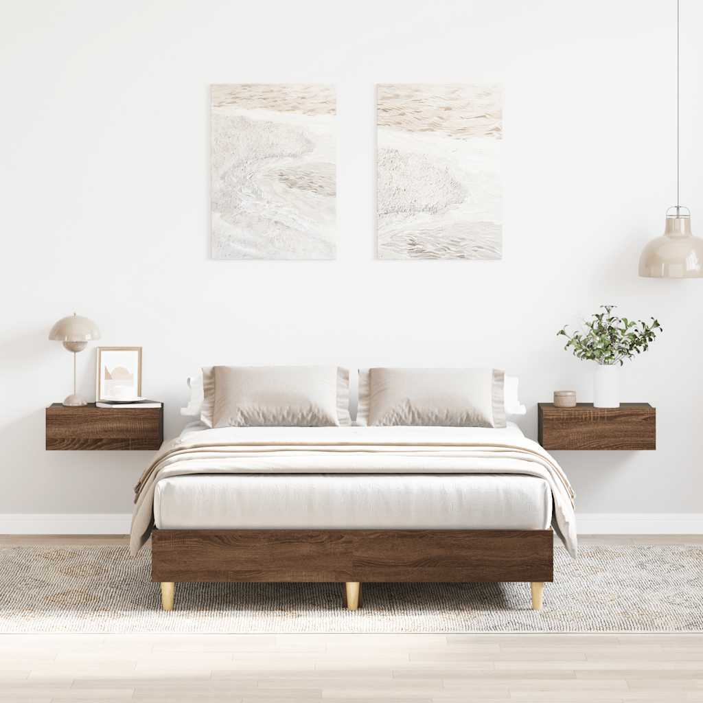 Giroletto senza Materasso Rovere Marrone 135x190 cm Truciolato | homemem39