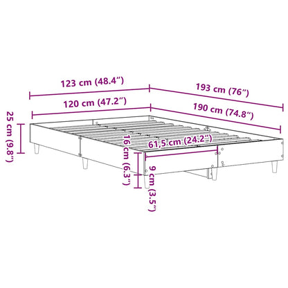 Giroletto senza Materasso Rovere Sonoma 120x190cm in Truciolato | homemem39
