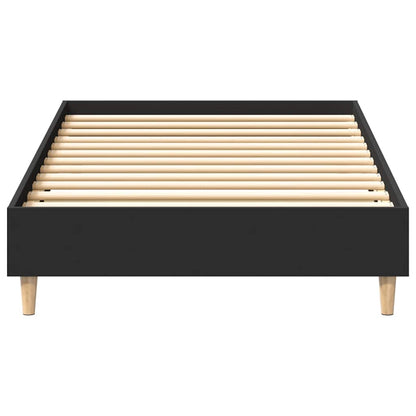 Giroletto senza Materasso Nero 90x190 cm in Legno Multistrato