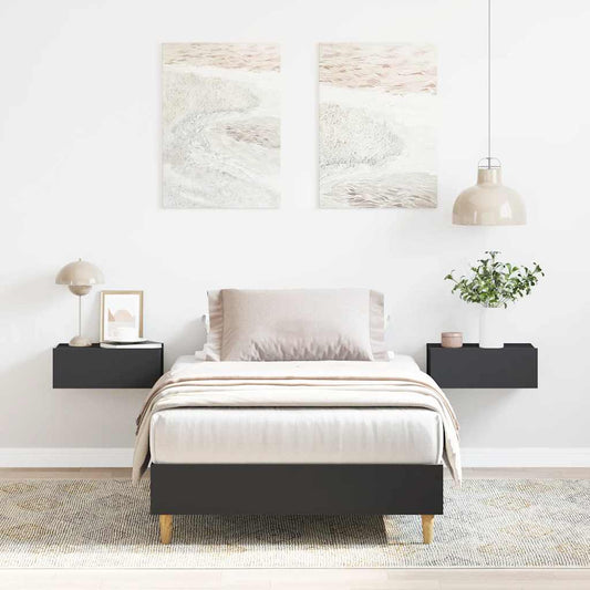 Giroletto senza Materasso Nero 90x190 cm in Legno Multistrato | homemem39