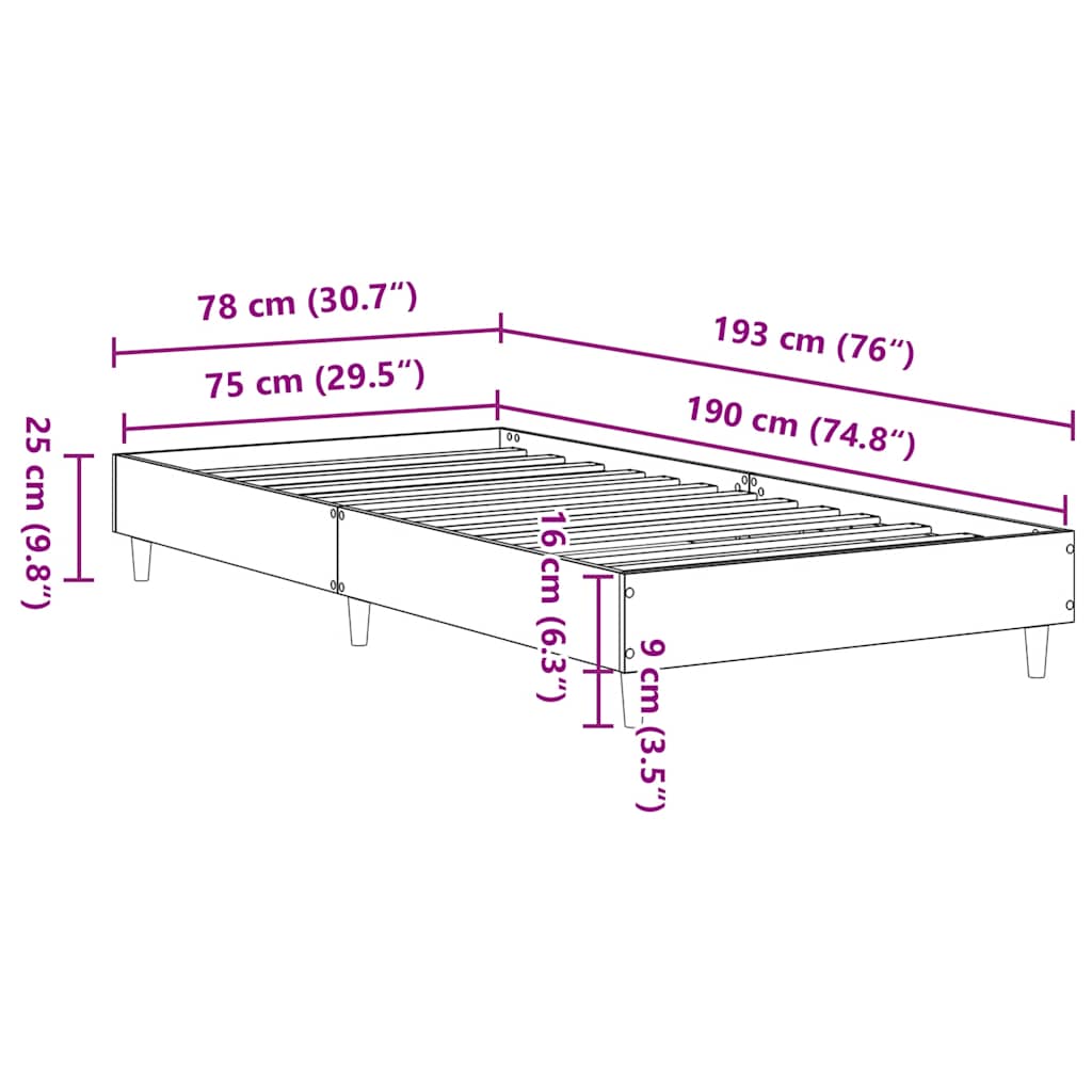 Giroletto senza Materasso Rovere Artigianale 75x190 cm | homemem39