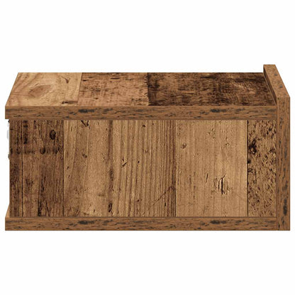 Comodino Pensile Legno Antico 40x30x15 cm in Legno Multistrato - homemem39