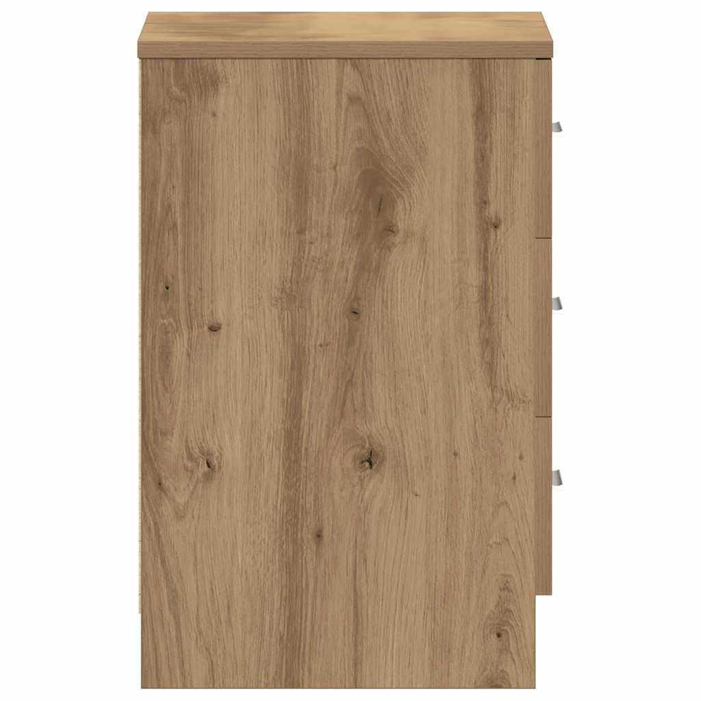 Comodini 2 pz Rovere Artigianale 38x35x55 cm Legno Multistrato - homemem39