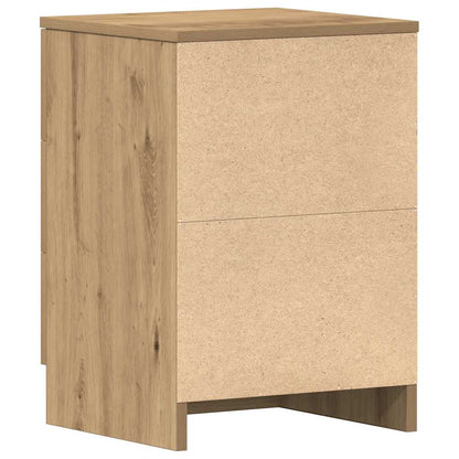 Comodini 2 pz Rovere Artigianale 38x35x55 cm Legno Multistrato