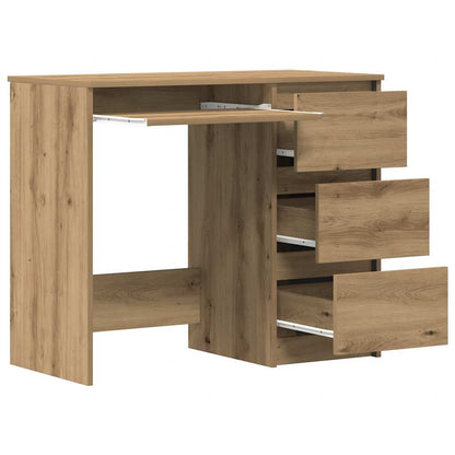 Scrivania Rovere Artigianale 90x45x76 cm in Legno Multistrato - homemem39