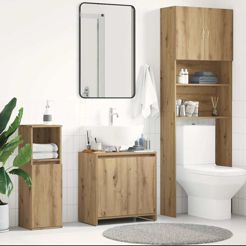 Mobile Lavabo Bagno Rovere Artigianale Legno Multistrato | homemem39