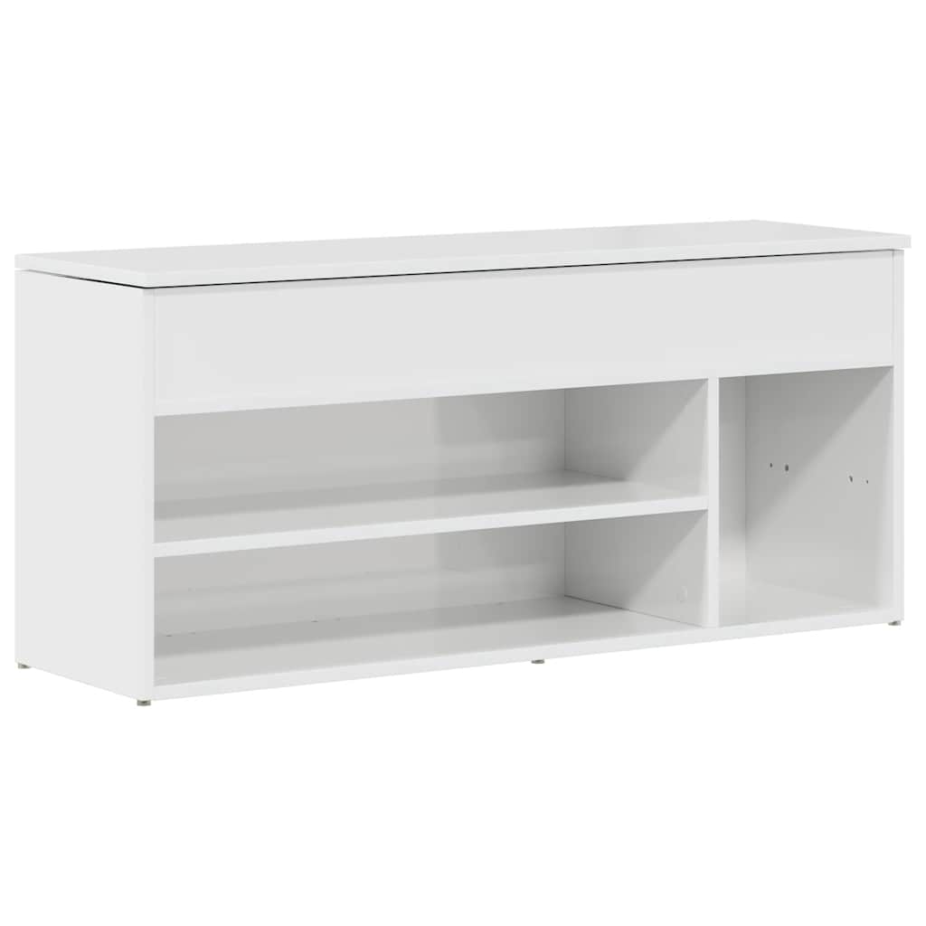 Panca Porta Scarpe Bianco Lucido 102x30,5x45 cm Truciolato - homemem39