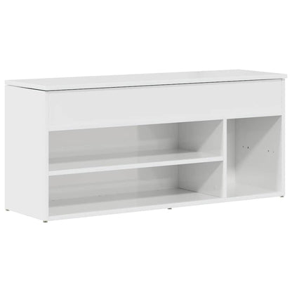 Panca Porta Scarpe Bianco Lucido 102x30,5x45 cm Truciolato - homemem39