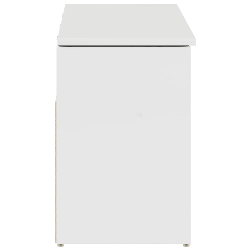 Panca Porta Scarpe Bianco Lucido 102x30,5x45 cm Truciolato - homemem39