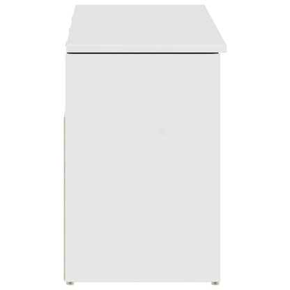 Panca Porta Scarpe Bianco Lucido 102x30,5x45 cm Truciolato - homemem39
