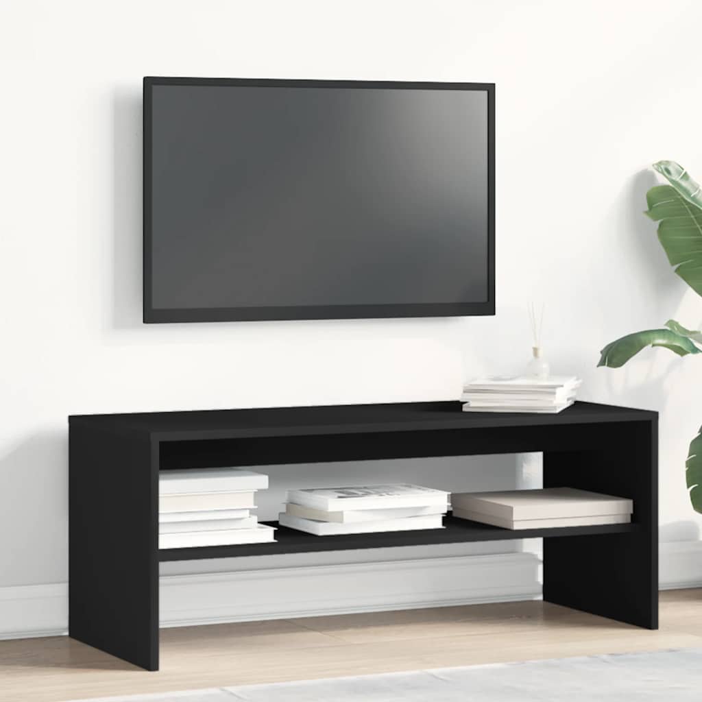 Mobile Porta TV Nero 100x40x40 cm in Legno Multistrato - homemem39